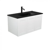 Fienza 900mm Dolce Matte Black Top Mila Wall Hung Vanity